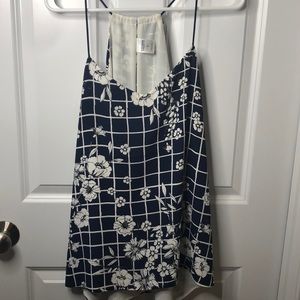 Blue and White Floral Tank Top